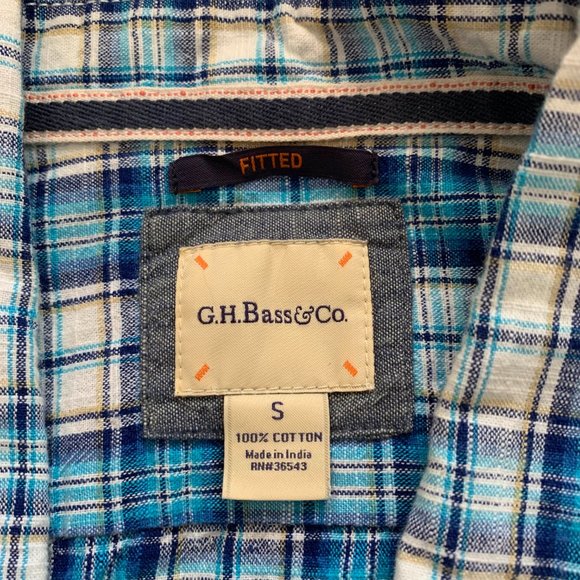 Short Sleeve Button Down Shirt - G.H. Bass & Co - Blue - Picture 3 of 3